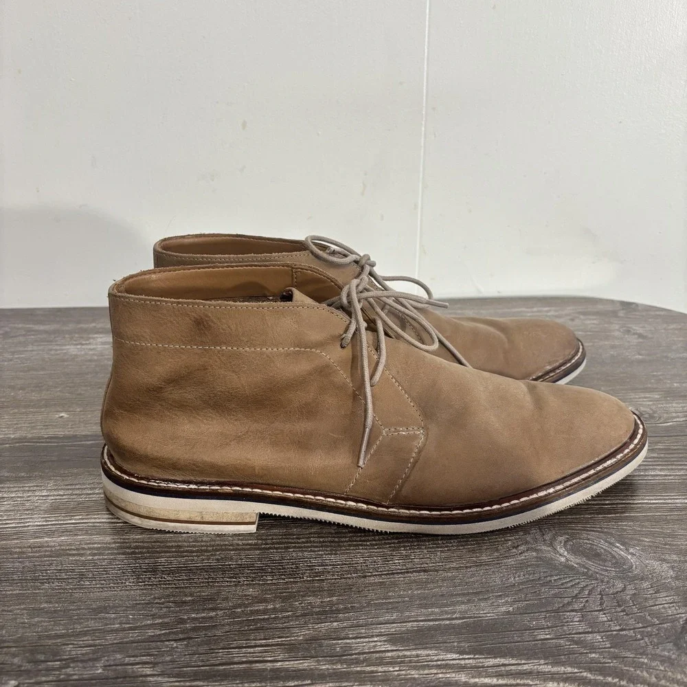 Bostonian Commonwealth Chukka Boots Mens Size 10.5 Beige Nubuck Ankle Casual